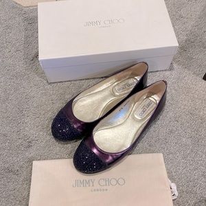 Jimmy Choo mirror purple flat 7.5